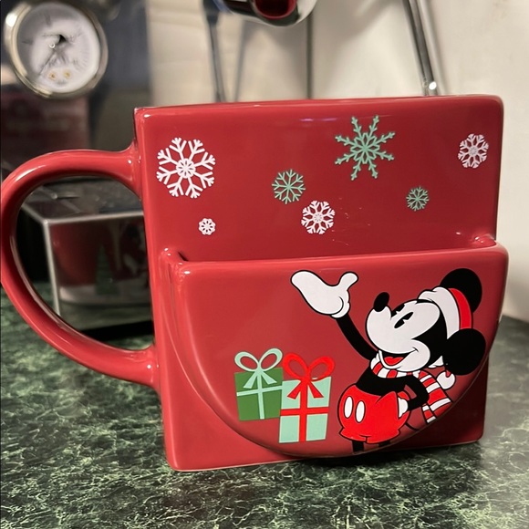 Disney Mickey Mouse Holiday Christmas Mug with Cookie holder - Picture 5 of 7